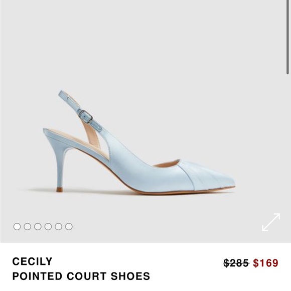 Reiss Cecily Pointed Court Shoes Blue - Picture 1 of 6